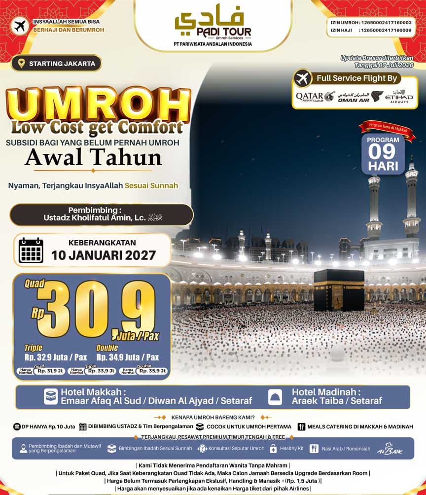 10 Januari 2027 (Umroh LCC)