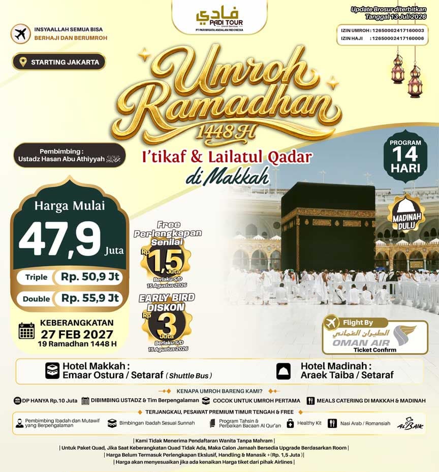 27 Februari 2027 (Umroh Itikaf di Makkah)