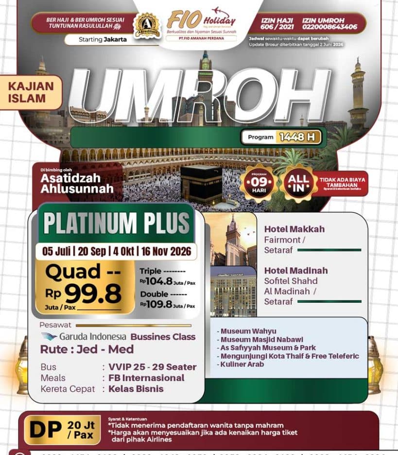 4 Oktober 2026 (Umroh Platinum Plus)