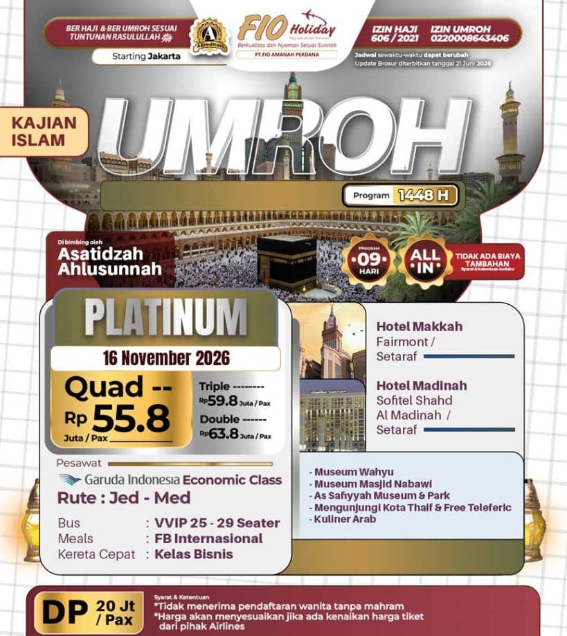 16 November 2026 (Umroh Platinum)