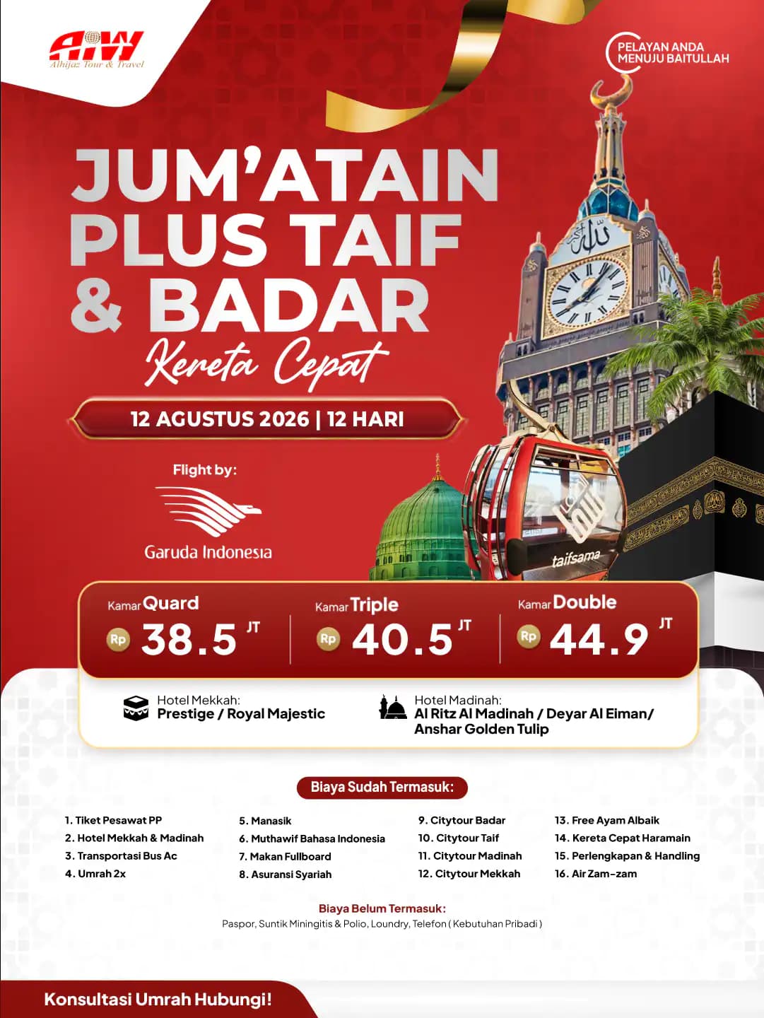 JUM'ATAIN PLUS TAIF + BADAR 12HR ( KERETA CEPAT)