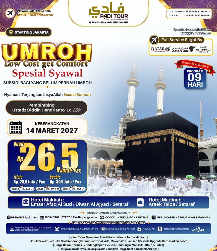 14 Maret 2027 (Umroh LCC)