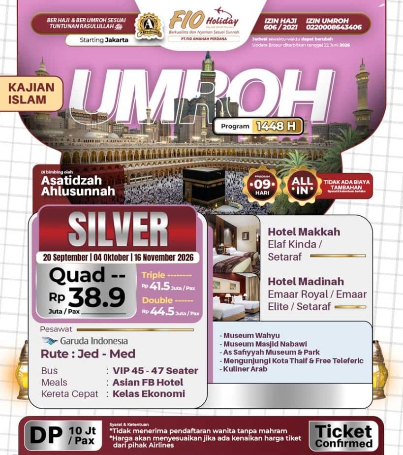 16 November 2026 (Umroh Silver)